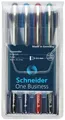 4 Tintenschreiber 183094 Schneider ONE BUSINESS 0,6mm Tintenroller farbsortiert