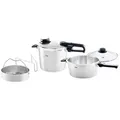 Fissler Schnellkochtopf-Set Vitavit Premium 5-teilig – 6 L & Schnellbratpfanne 3,5 L, Induktion, inkl. Metall- & Glasdeckel, Einsatz