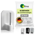 Klebehaken für Scheibengardinen 20 Stück, weiß | Gardinenhaken für Gardinenst...
