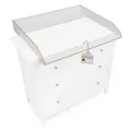 Jonka Wickelaufsatz für IKEA Hemnes Kommode 108 & 160 cm – Baby Wickeltisch-Aufsatz aus Holz, besonders sicher: DIN EN 12221 geprüft - Weiß