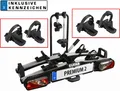 Eufab Fahrradträger PREMIUM 2 60kg faltbar E-Bike + XL Radstopper +Kennzeichen
