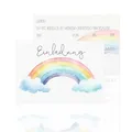 Regenbogen Einladungskarten 12er Set - Geburtstagseinladung Kindergeburtstag