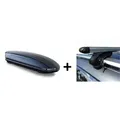 Skibox Dachbox schwarz VDP-MAA460G großer Dachkoffer kompatibel mit Ski 460 Liter abschließbar + Alu-Relingträger Dachgepäckträger für Opel Astr