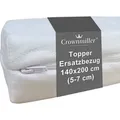 Crownmiller Topperbezug 140x200 cm für Topper Von 5-7cm, Microfaser, 60°C waschbar, 3-seitiger Reißverschluss, Topperersatzbezug