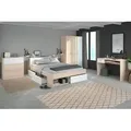Parisot Jugendzimmer-Set Most, (Set, 4-tlg., Bett mit Schubkästen, Kleiderschrank, Schreibtisch, Schubkastenkommode) beige