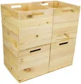 Kistenkolli Altes Land Allzweckkiste 4 Stück Weinkiste Natur passend für Ikea Kallax und Expeditregale (Spar-Set)