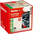 fischer DuoPower 10x50 S 2K Dübel mit Schrauben Ø 10 mm x 50 mm, 25 Stück