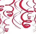 Amscan 67055-40-55 - Deko-Spiralen, 12 Stück, circa 56 cm, rot, Hängedekoration