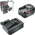 Bosch Akku-Starter-Set 18V 1600A031T6 | Li-Ionen Akku 4,0Ah + Schnellladegerät AL 18V-44 | POWER FOR ALL | schwarz