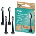 Beurer SC Classic Clean Bürstenköpfe für elektrische Zahnbürste, 4 Ersatzbürsten für SC 30, 50 & Philips Sonicare Schallzahnbürsten, W-förmige Indikatorborsten, Härtegrad Mittel