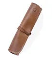 Angus Stoke Hochwertige 7-Fach Echt-Leder Kochmesserrolle Steve – Rolltasche Werkzeugtasche verschliessbar - Messertasche Steve (7-Fächer, Braun)