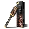 Haarbürste ohne Ziepen – SHINLEA Bürste für Locken, Haarbürste rund für Damen und Kinder, 43 mm Nylon-Rundhaarbürste aus Aluminium, Rundbürste Profi zum Stylen, Locken, Föhnen und Glätten
