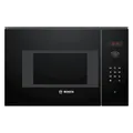 Bosch BFL523MB1F Serie 4 Einbau-Mikrowelle, 38 x 60 cm, 20 l, 800 W, Drehteller 25.5 cm, AutoPilot 7, Rote LED-Display, Versenkknebel, Reinigungsunterstützung, Edelstahl Innenraum, Schwarz