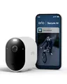 Arlo Pro 6 Überwachungskamera Aussen WLAN, Kabellos, 2K+HDR, Farb-Nachtsicht, 160° Blickwinkel, Spotlight, Zwei-Wege Audio, Bewegungserkennung, Sirene, mit Arlo Secure Testzeitraum, 1er Set, Weiß
