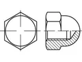 DIN 1587 6 galvanisch verzinkt Sechskant-Hutmuttern, hohe Form - Abmessung: M16 (25 Stück)