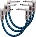 3er Set Gitarren Klinkenpatchkabel, Geräuschlos für Gitarreneffekte, 6,35 mm
