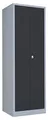 Lüllmann Spind Kleider-Wäsche-Schrank Kleiderspind 2-türig Spindschrank 180x50x50cm grau/anthrazit 510708 für Personalraum