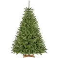 FairyTrees Weihnachtsbaum künstlich 180cm FICHTE Natur mit Christbaum Holzständer | Tannenbaum künstlich mit grünem Stamm |  EU