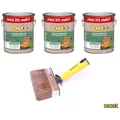 BONDEX Douglasien-Öl 3 x 3 L 20% mehr mit Versiegelungsbürste - Holzschutz