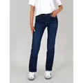 ESRA Straight-Jeans Damen Straight Leg Jeans hohe Leibhöhe Stretch-Jeans Regular Jeans G6 High Waist Straight Fit Jeans Damen Regular Hose bis Übergröße blau 40