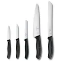 Victorinox Swiss Classic Küchenmesser Set, Küchengarnitur, 5-teilig, Extra Scharf, Swissmade, schwarz