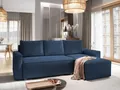 Masseno Ecksofa POTARO mit Schlaffunktion L-Form, Sofa mit Bettkasten, Wohnzimmersofa, Couch, Soffa, Bettsofa, Couchgarnitur- Blau, POSO 05