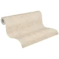 A.S. Création Vliestapete Strukturtapete Metallic, glatt, abstrakt, glänzend, organisch, (1 St), Tapete Putzoptik Glatt Tapeten Wohnzimmer Schlafzimmer Küche Flur Büro beige
