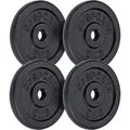 ScSPORTS® Hantelscheiben - Set 20kg (4x5kg), 30/31mm Bohrung, Gusseisen, Schwarz - Hantelscheiben-Set, Gewichtsscheiben, Hantelgewichte, Fitness S... - Schwarz