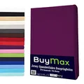 Buymax Wasserbett Spannbettlaken Stretch 140x200-160x220 cm für Wasserbetten und Boxspringbetten Bettbezug für Matratzen bis 35 cm Matratzenhöhe, Aubergine