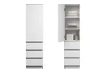 Home Collective Kleiderschrank Garderobenschrank Mehrzweckschrank Schrank, viel Stauraum & vielseitig (50x41x181 cm (BxTxH), Garderobe Schlafzimmer Büro Flur) Hochschrank mit 2 Einlegeböden und 3 Schubladen, weiß