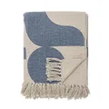 Bloomingville Hochwertige Tagesdecke 160 x 130 cm – Vielseitige Kuscheldecke aus recycelter Baumwolle, ideal als Sofadecke oder für Bett und Garten, kuschelig weich und pflegeleicht (Hellblau)