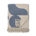 Bloomingville Agno Decke, Blue, Recycelte Baumwolle, L160xW130 cm