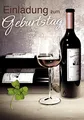 Komma³ Einladung Geburtstag"Weinflasche" - 5 Stück; Packungsinhalt: 5 Stück