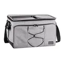 bomoe 45 Liter Kühltasche faltbar - Outdoor Kühlbox 16h Kühlfunktion mit Trageriemen, wasserdichte Picknicktasche Thermotasche mit Abstellfläche, Isoliertasche Grau - IceBreezer KT43