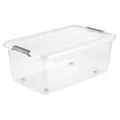 Aufbewahrungsbox mit Deckel und Rollen Kunststoffbox Regalbox 37 Liter