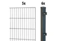 GARDEN 'N' MORE Einstabmattenzaun Standard, (11-St), 5 Elemente für 10 m, LxH: 200 x 50 cm, mit 6 Pfosten