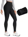 CRZ YOGA Damen Sport Thermo Leggings Winter Warme Sports Yoga Leggins High Waist Fleece Thermal Sportleggins - 71cm Schwarz 40