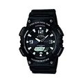 Casio Herren Solar Armbanduhr, 46.00mm GehäusegröÃŸe mit schwarz analog/digital Zifferblatt und schwarz Rubber Strap Armband AQ-S810W-1AVEF