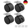 4er Set Möbelrollen 50 mm - Lenkrollen mit Bremse bis 30 kg pro Rad - Schwenkrol