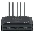 StarTech.com 2-Port USB-C Cable KVM Switch, 4K 60Hz DisplayPort Output, Compact KVM with 4ft/1.2m USB Type-C/Audio Integ