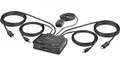 StarTech.com 2-Port USB-C Cable KVM Switch, 4K 60Hz DisplayPort Output, Compact KVM with 4ft/1.2m USB Type-C/Audio Integrated Cables, Bus Powered - Remote Push-Button/Hotkey Switching (C2-D46-UC2-CBL-KVM) - KVM-/Audio-Switch - kompakt - 2 x KVM/Audio - 1 lokaler Benutzer - Desktop