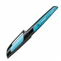 Schulfüller mit Anfänger-Feder A - STABILO EASYbuddy in schwarz/himmelblau - Schreibfarbe blau (löschbar) - Einzelstift - inklusive Patrone