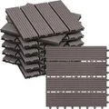 WOLTU WPC Terrassenfliesen Holzoptik Klicksystem 11 Stück/1 m² Coffee