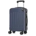 YONSLY Hartschalen-Trolley Hartschalen-Koffer Trolley 360° Rollen, robuster Reisekoffer, 4 Rollen, mit Zahlenschloss, für Business und Urlaub 46/55/66/76 cm blau 55 cm
