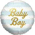 Folienballon Baby Boy blau-weiß Ø 45 cm