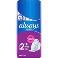 always Damenbinden Maxi Long, Größe 2, mit Flügeln, 14 Stück