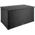tectake® Aluminium Auflagenbox - 145x82,5x79,5cm - Robustes Gestell - Gasdruckfedern - Schwarz