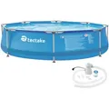 tectake Swimming, Blau, Metall, 300x76x300 cm, Freizeit, Pools und Wasserspaß, Pools
