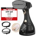 LEBENLANG Steamer Dampfglätter TESTSIEGER - 1500W & 300ml inkl. Bügelhandschuh & Aufsätze I Pro Dampfsteamer für Kleidung & Clothing I Dampfbügeleisen Stiemer Bügeleisen Handheld steam iron - Schwarz