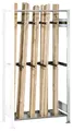 SCHULTE Lagertechnik Anbauregal, Langgutregal MULTIplus150, 2000 x 1000 x 500 mm (HxBxT), verzinkt, 1 Fachboden, mit 2 Stück Universalsätzen mit je 4 Unterteilungsrohren 400 mm (HxBxT)